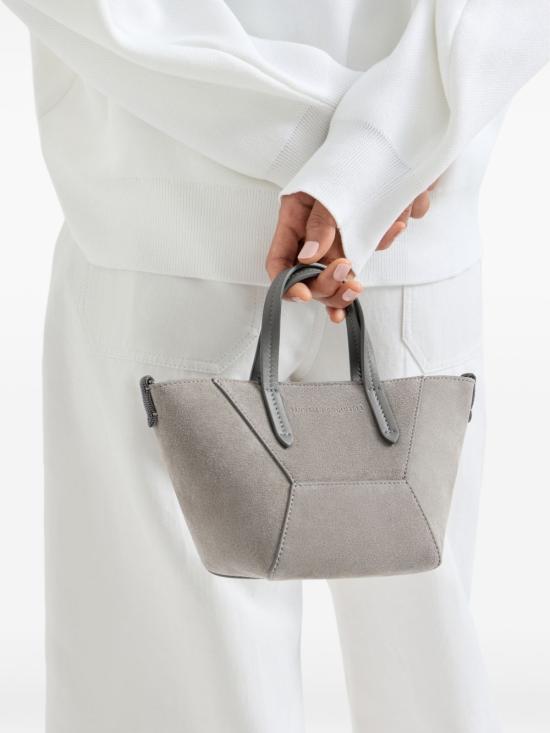 26SS 브루넬로 쿠치넬리 스웨이드 BC Duo 미니 백 MBDLD2675 C8850 Beige - BRUNELLO CUCINELLI
