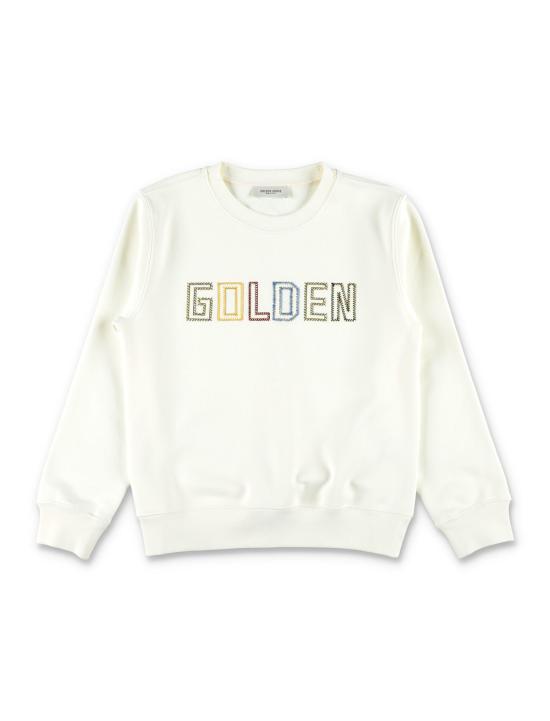  [키즈] 골든구스 풀오버 골든 구스 자수 로고 아동용 스웨트셔츠 헤리티지 화이트
