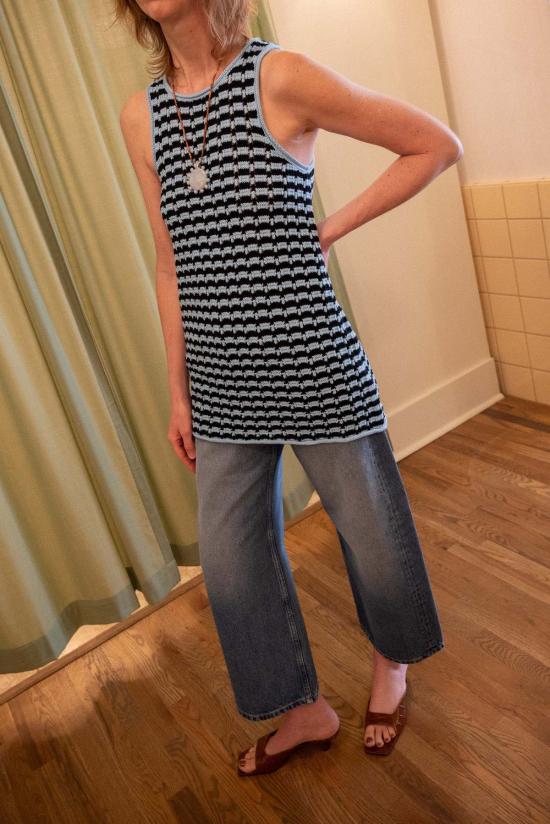  아뜰리에 델핀 숏 원피스 아틀리에 델핀 페랑 미니 드레스 아쿠아/블랙