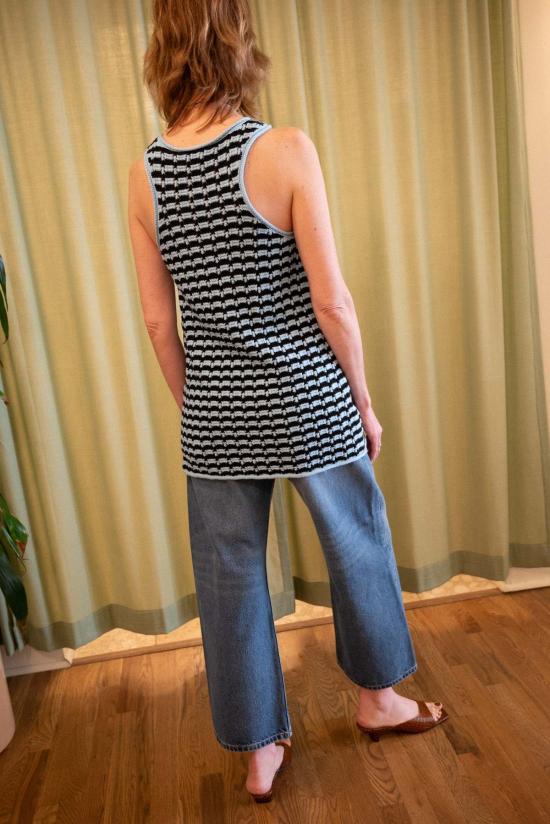  아뜰리에 델핀 숏 원피스 아틀리에 델핀 페랑 미니 드레스 아쿠아/블랙 - ATELIER DELPHINE