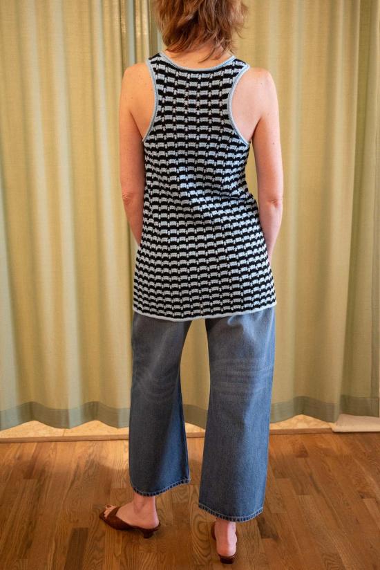  아뜰리에 델핀 숏 원피스 아틀리에 델핀 페랑 미니 드레스 아쿠아/블랙 - ATELIER DELPHINE