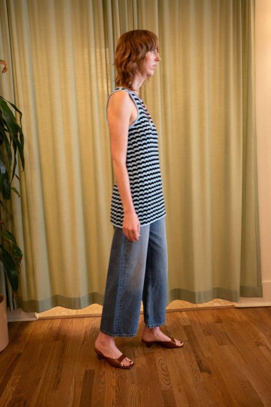  아뜰리에 델핀 숏 원피스 아틀리에 델핀 페랑 미니 드레스 아쿠아/블랙 - ATELIER DELPHINE