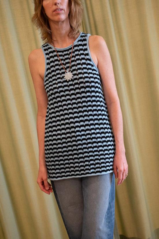  아뜰리에 델핀 숏 원피스 아틀리에 델핀 페랑 미니 드레스 아쿠아/블랙 - ATELIER DELPHINE