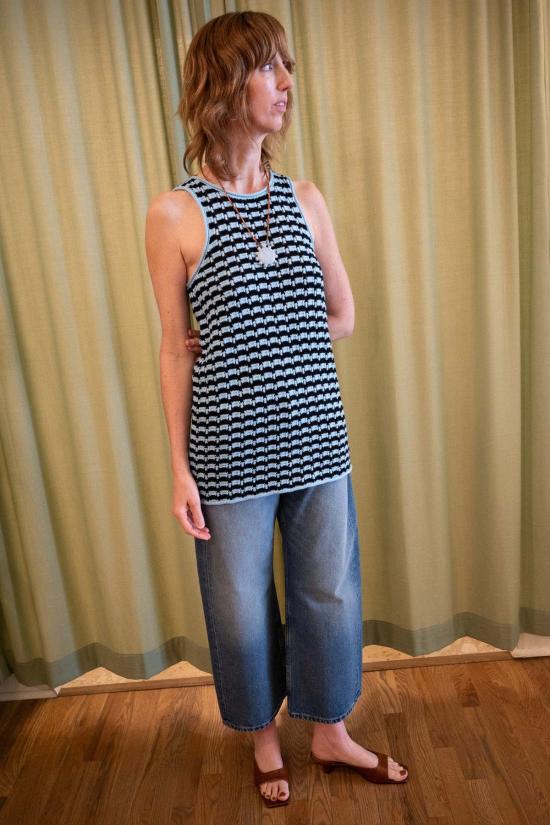  아뜰리에 델핀 숏 원피스 아틀리에 델핀 페랑 미니 드레스 아쿠아/블랙 - ATELIER DELPHINE