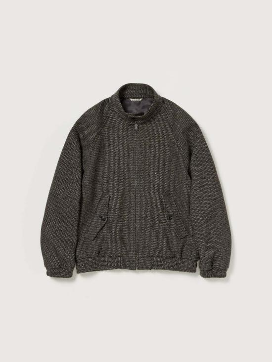  오라리 봄버 자켓 오랄리 알파카 울 실크 지퍼 트위드 블라우스 - AURALEE