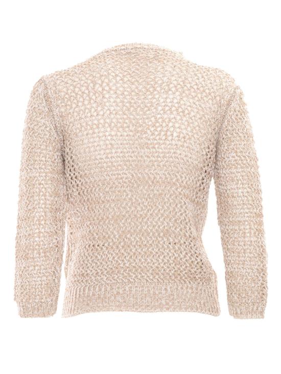  파비아나 필리피 스웨터 투톤 코튼 메시 반팔 크루넥  베이지 - FABIANA FILIPPI