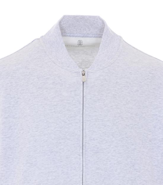 26SS 브루넬로 쿠치넬리 지퍼 디테일 테크노 코튼 플리스 MW8639072G C3657 Grey - BRUNELLO CUCINELLI