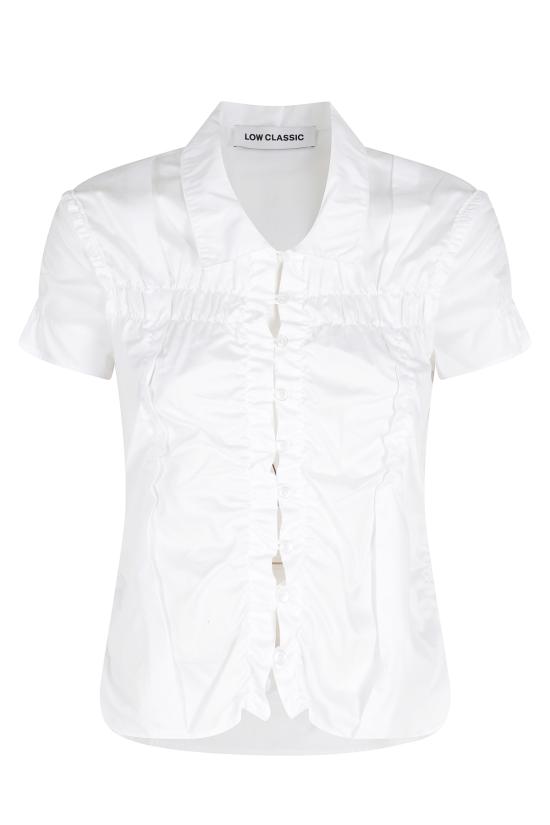  로우클래식 셔츠 로우 클래식 주름 반팔 셔츠 화이트