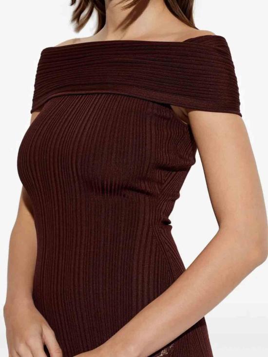 26SS 셀프 포트레이트 미디 원피스 SS26089MBUBURGUNDY Burgundy - SELF PORTRAIT