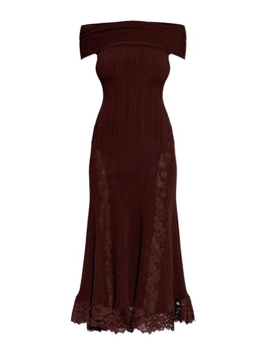 26SS 셀프 포트레이트 미디 원피스 SS26089MBUBURGUNDY Burgundy