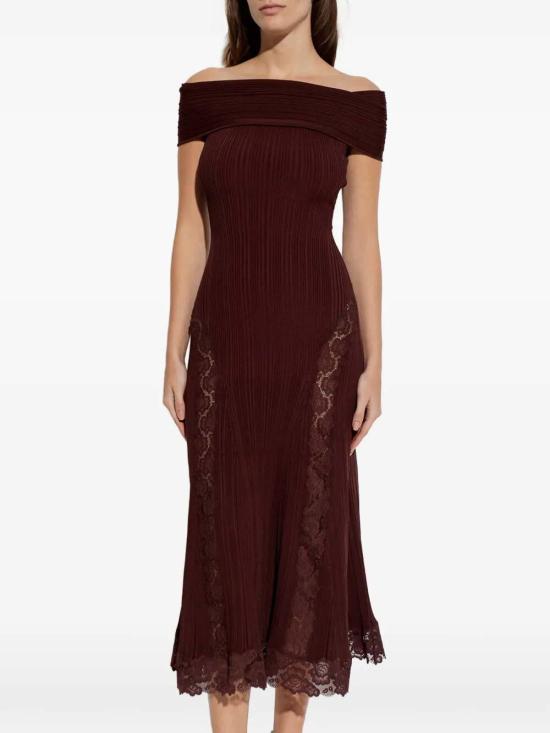 26SS 셀프 포트레이트 미디 원피스 SS26089MBUBURGUNDY Burgundy - SELF PORTRAIT