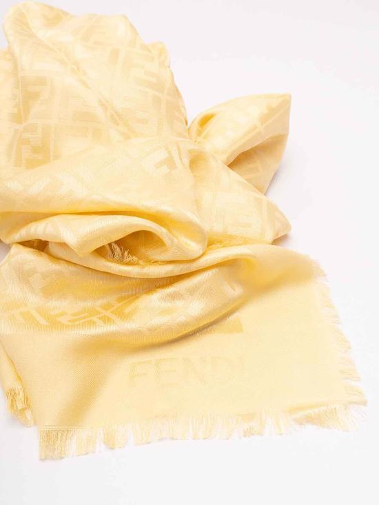 26SS 펜디 오가닉 실크 울 FF 숄 FXT069AJW7F1WNP White - FENDI