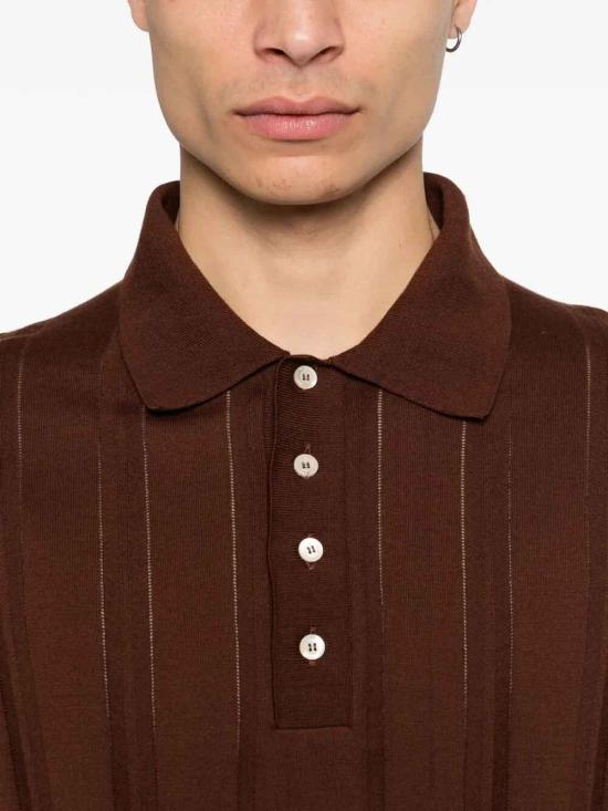 26SS 피아젠차 폴로 티셔츠 M1140018001170 Dark Brown - PIACENZA 1733