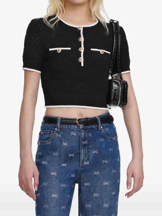 26SS 셀프 포트레이트 반팔 티셔츠 SS26055TBBLACK Black - SELF PORTRAIT