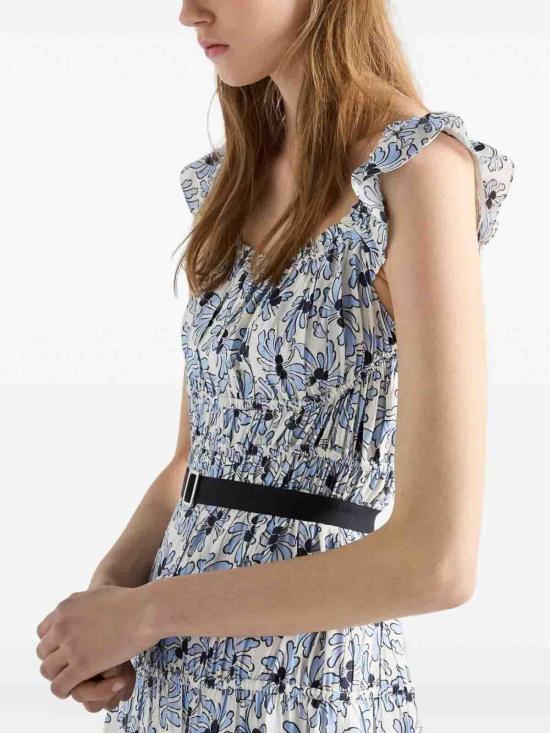 26SS 프라다 미디 원피스 P3R68H19B0SOOOF0076 Light Blue - PRADA