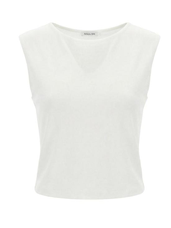 26SS 파트리지아페페 민소매 티셔츠 2M4548J416W103 White