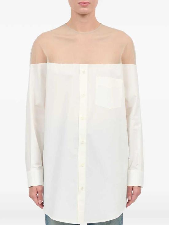 26SS MM6 메종마르지엘라 셔츠 S62NH0053M35256 101 OFF WHITE - MM6 MAISON MARGIELA