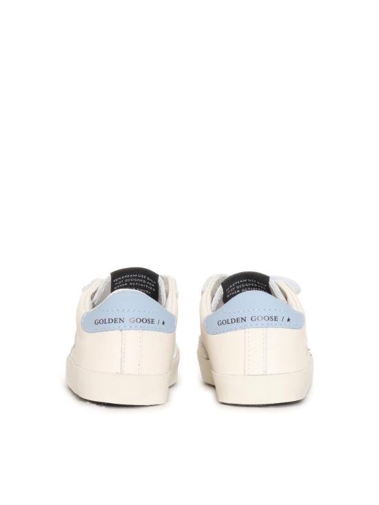  [키즈] 골든구스 스니커즈 골든 구스 키즈 베이비 스쿨 세트 나파 가죽 갑피 스트라이프 및 별 모양 힐 스니커즈 화이트