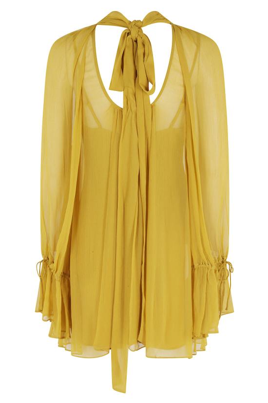  스타우드 숏 원피스 루 드레스 옐로우 & 오렌지 - STAUD