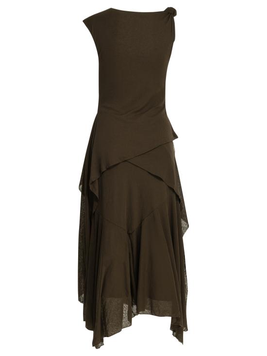 26SS 가니 미디 원피스 A1030487ZWX BROWN - GANNI