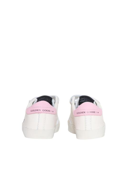  [키즈] 골든구스 스니커즈 골든 구스 키즈 베이비 스쿨 세트 나파 가죽 갑피 스트라이프 및 별 모양 가죽 힐 스니커즈