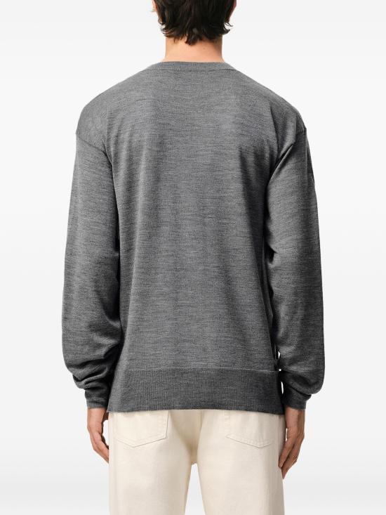 26SS 아미 씬 울 크루넥 아미 드 하트 스웨터 UKS856KN0066 0516CARBONE - AMI