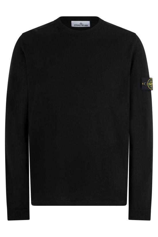 26SS 스톤 아일랜드 로고 코튼 크루넥 스웨터 S155100062S00B9V0029 black