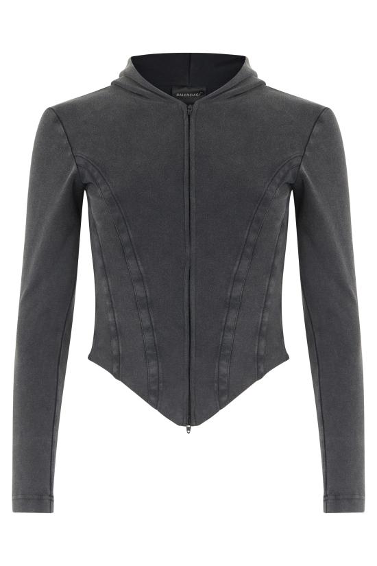 25FW 발렌시아가 후드 티셔츠 850441TTVF61055 grey