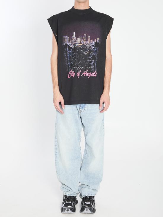 25FW 발렌시아가 민소매 티셔츠 833647TSVR21041 black - BALENCIAGA