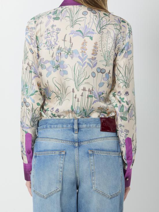 26SS 구찌 프린트 실크 트윌 셔츠 856092ZAUK7 9224 WHITE - GUCCI