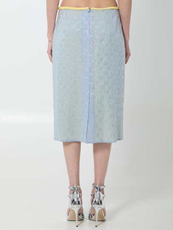 26SS 구찌 미디 스커트 855496ZARX2 4141 LIGHT BLUE - GUCCI