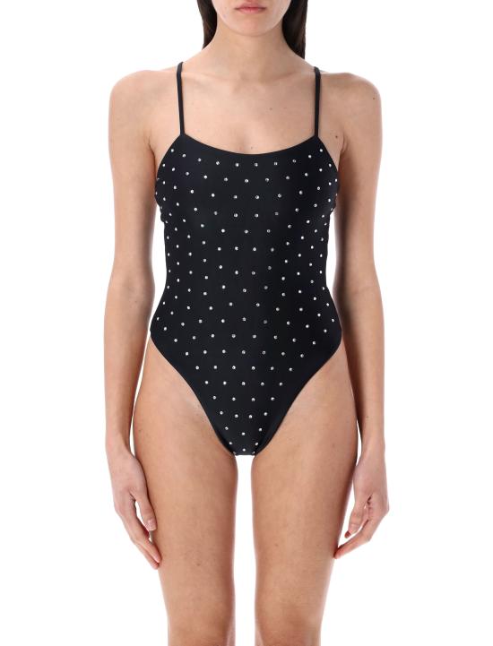 26SS 스윔 바이 디 원피스 수영복 CRYSTALSWIMSUIT BLACK