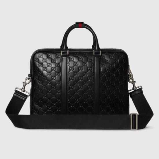 26SS 구찌 GG 엠블럼 라지 브리프케이스 850222AAFOM1053 black - GUCCI