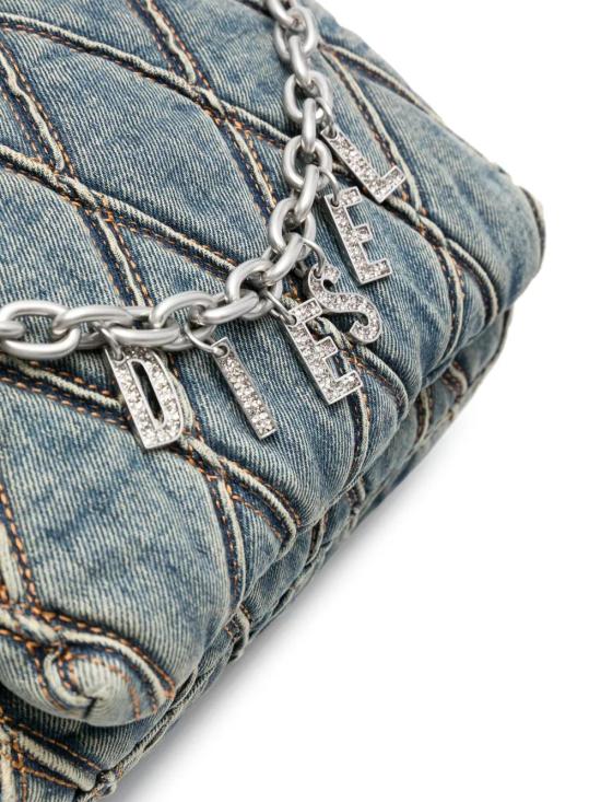  디젤 참-D 숄더 S - 스몰 핸드백 퀼티드 데님 X09597 P5570HA001 MULTICOLOUR - DIESEL