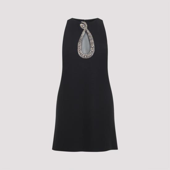 26SS 발렌티노 가라바니 미디 원피스 8B0VAKD51CF CRC BLACK - VALENTINO GARAVANI