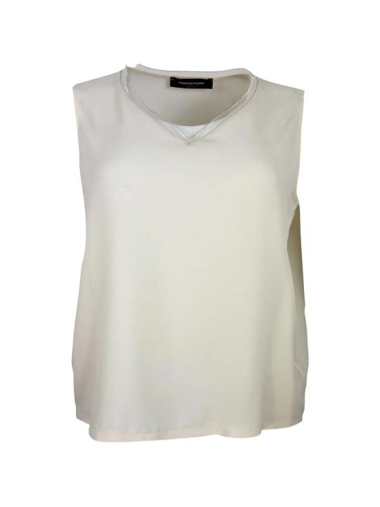 26SS 파비아나 필리피 크레이프 드 신 탱크탑 TPD266F295L775 0145 WHITE - FABIANA FILIPPI