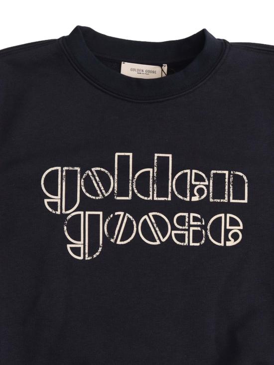  [키즈] 골든구스 풀오버 골든 구스 저니 남아용 크루넥 스웨트셔츠 (코튼/플리스 혼방 소재, 로고 프린트) - GOLDEN GOOSE