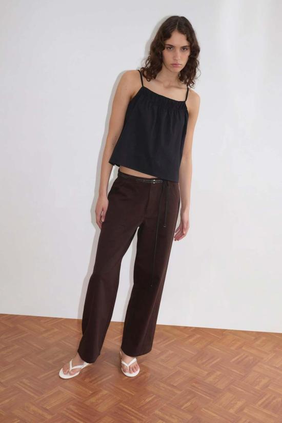  데이지 스튜디오 데님 팬츠 Deiji Studios 포켓 진 다크 브라운 - DEIJI STUDIO