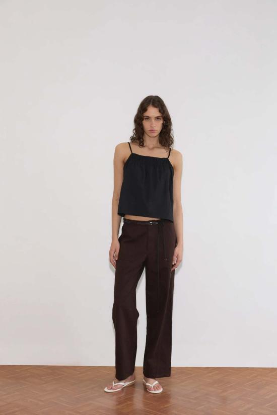  데이지 스튜디오 데님 팬츠 Deiji Studios 포켓 진 다크 브라운