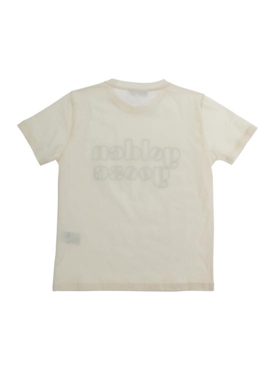  [키즈] 골든구스 티셔츠 골든 구스 키즈 Gkp01403 P00243311560 크루넥 티셔츠 (앞면에 로고 레터링) 화이트 - GOLDEN GOOSE