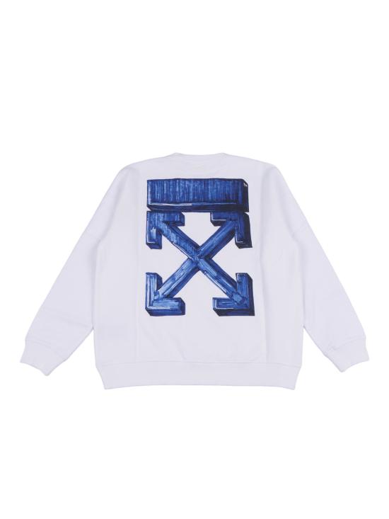  오프화이트 긴팔 티셔츠 애로우 스케치 크루넥 스웨트셔츠 - OFF WHITE