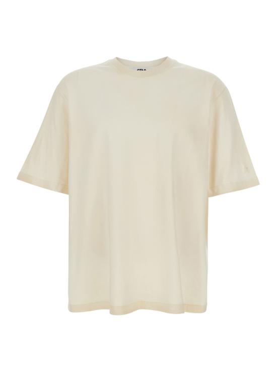  골든구스 반팔 티셔츠 골든 구스 오프화이트 티셔츠, 뒷면에 로고 프린트