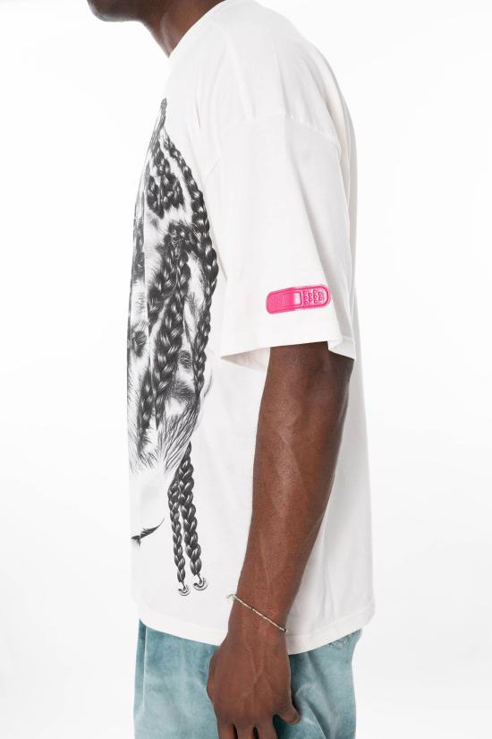 26SS 피디에프 반팔 티셔츠 DFM54029TJ110BRAID BIANCO White - PDF