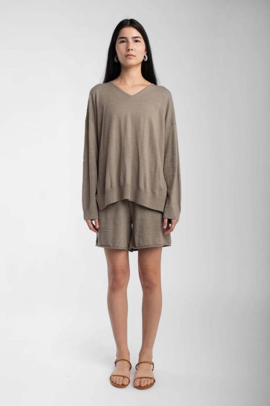  미셀라 그렉 스웨터 미카엘라 그렉 라이트 V  포그 그린 - MICAELA GREG