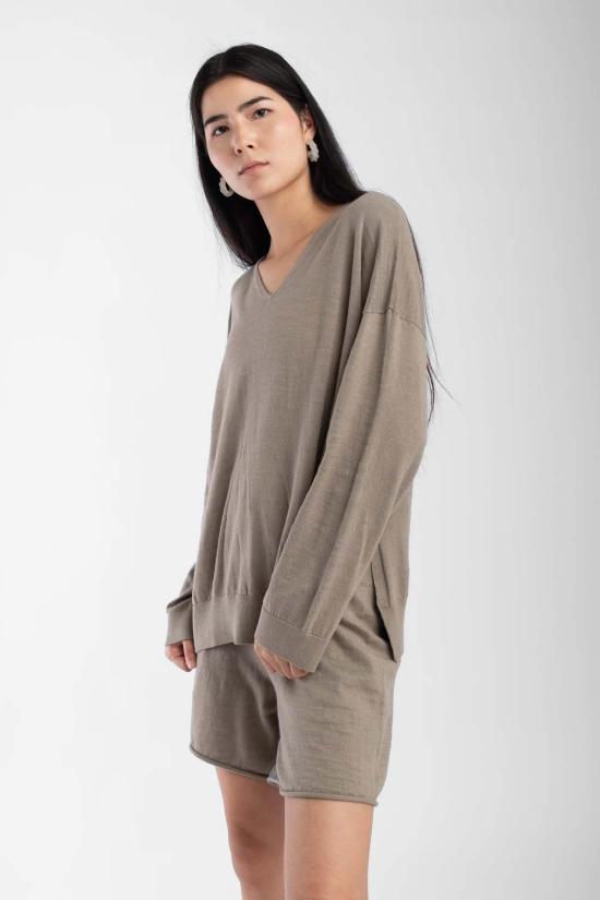  미셀라 그렉 스웨터 미카엘라 그렉 라이트 V  포그 그린 - MICAELA GREG