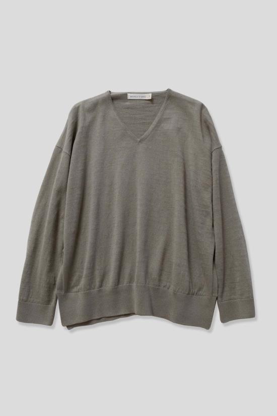  미셀라 그렉 스웨터 미카엘라 그렉 라이트 V  포그 그린 - MICAELA GREG