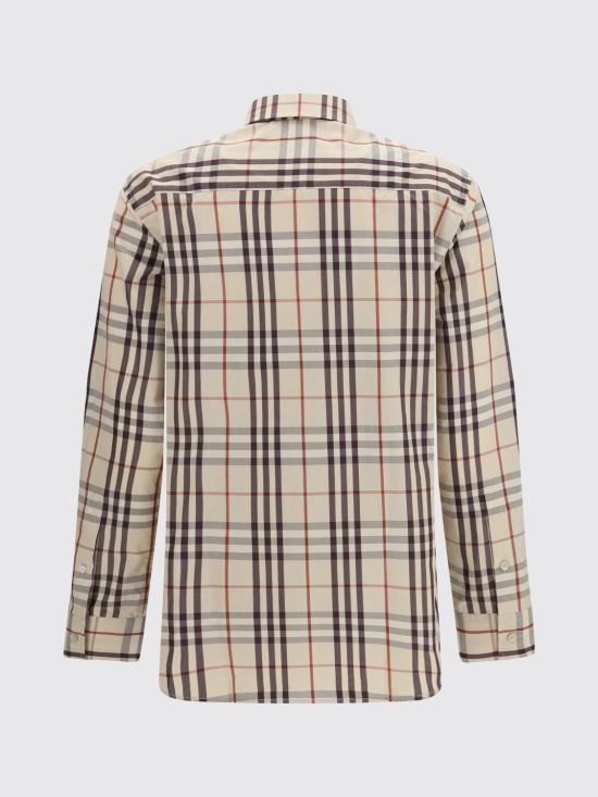 26SS 버버리 레귤러핏 체크 코튼 셔츠 8123706 Beige - BURBERRY