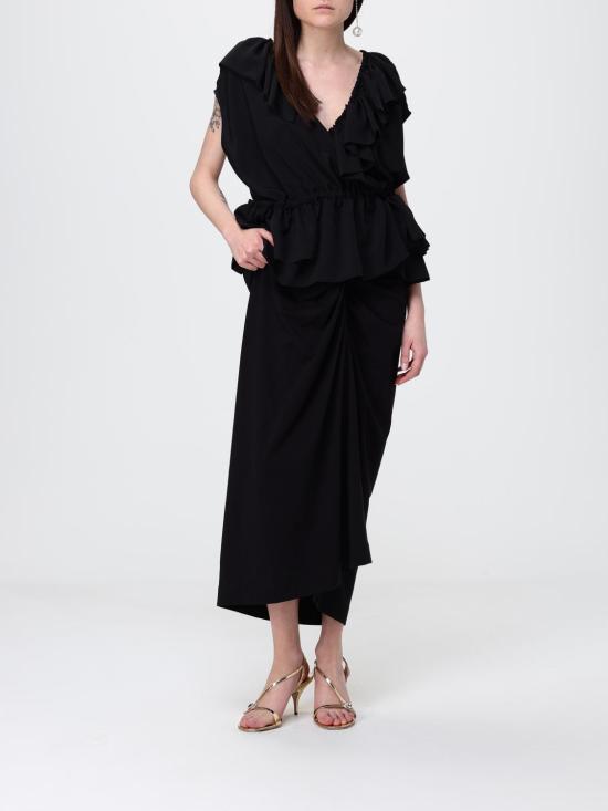 26SS 드리스 반 노튼 롱 스커트 0111093603 900 Black - DRIES VAN NOTEN