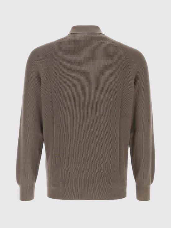 26SS 브루넬로 쿠치넬리 립 니트 폴로 셔츠 M29400105 CLL90 Hazel - BRUNELLO CUCINELLI