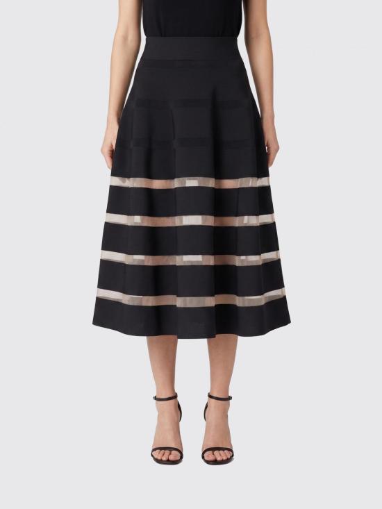 26SS 발망 미디 스커트 GF0LD545KJ75 0PA Black